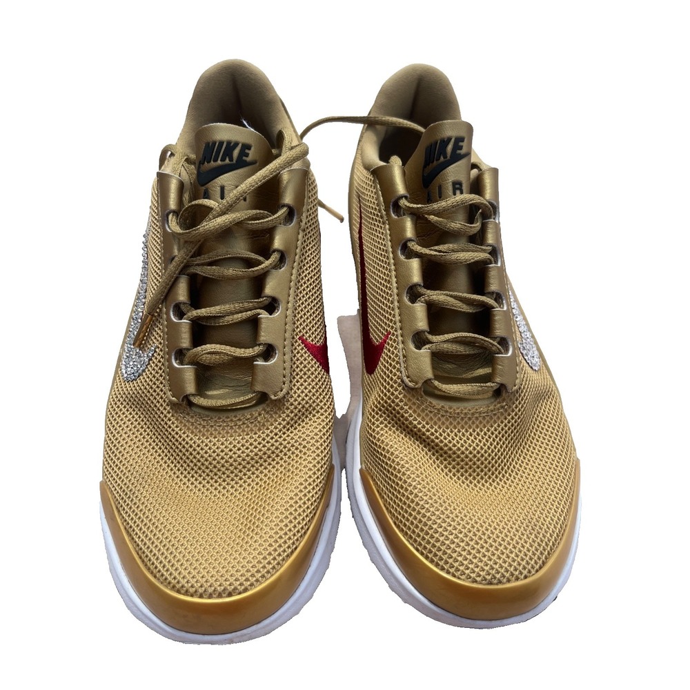 Nike Air Max Jewell Metallic Gold Women's Size 5 Red White Custom‎ 910313-700